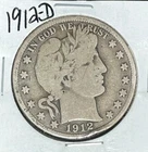 1912-D BARBER SILVER HALF DOLLAR   ~ NICE COIN ~ 90% SILVER