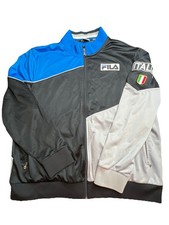 Vintage Fila Sport Italia Full Zip Track Jacket Men's XXL Gray Black Athletic
