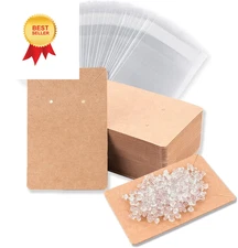 Earring Display Cards with 100 Pcs Holder 200 ZK100-Brown 
