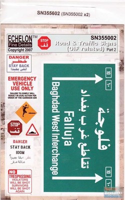 ECH355602 1:35 Echelon Road & Traffic Signs (OIF related) Part 2 [2-in1 Pack]
