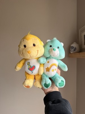 Vintage Care Bears Cousins Monkey & Wish Bear Plush Bundle