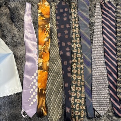 Lot 5-10 Mens Neck Ties Vintage Mixed Brands for Craft Quilting Patchwork Hobby
