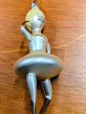 Vintage De Carlini Blown Glass Christmas Ornament Ballerina Dancer Lady