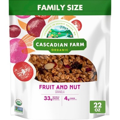 Cascadian Farm Organic Granola, Fruit and Nut Cereal, 22 Ounce (Pack of 1) 