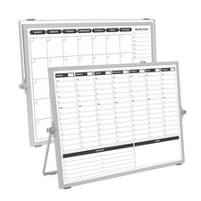 Double Sided Dry Erase Weekly Monthly Calendar Board with Stand 16x12