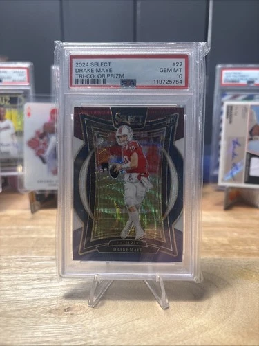 Drake Maye Tri-Color Prizm /299 PSA 10 2024 Select COLOR MATCH SUPERBOWL