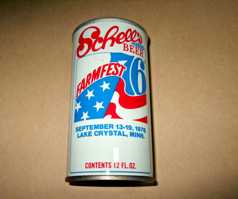 Schell's 1976 Farmfest Beer Can SS Air Filled Sample can test Lake Crystal Minn