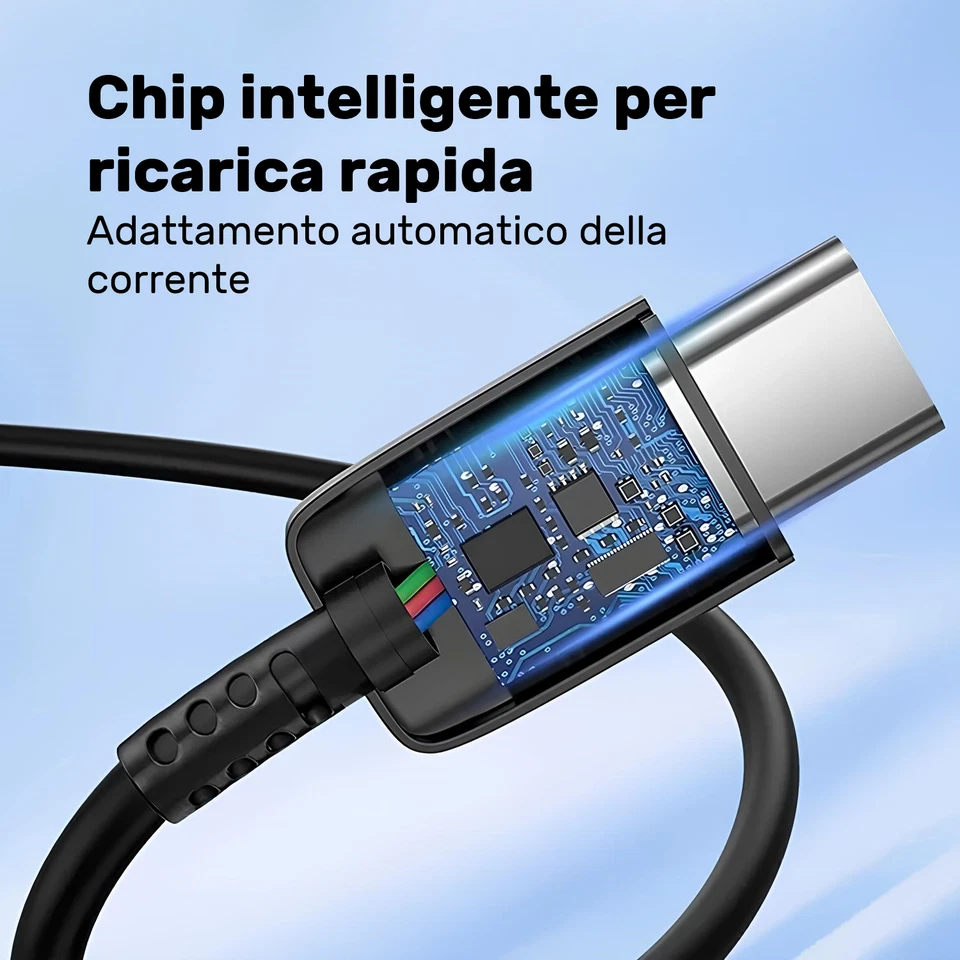 Caricatore Caricabatterie Rapido per Samsung + Cavo USB-C 1,5m 45W Ultra Veloce - Immagine 2 di 4