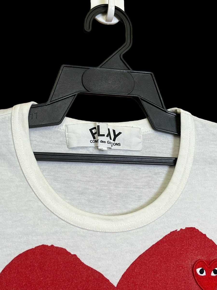 ★ 関税/送料込 ★ Play Comme des Garcons Red Heart Play Comme des Garçons: Logo T-Shirt with Red Heart (White