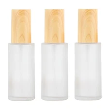 3Pcs 60Ml/2oz Matte Glass Bottle Travel Pump Bottle Toiletries Bottle Contain...