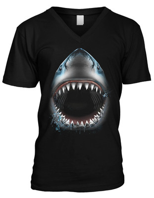 Shark Great White Ocean Sea Fierce Bite Chomp 3D Realistic Surf New Mens T-shirt Shark Great White Ocean Sea Fierce Bite Chomp 3D Realistic Surf New Mens T-shirt