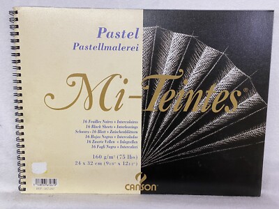 Canson Pastel Mi-Teintes Pastellblock schwarz 24x32cm 160g/qm 16 Bl. NEU