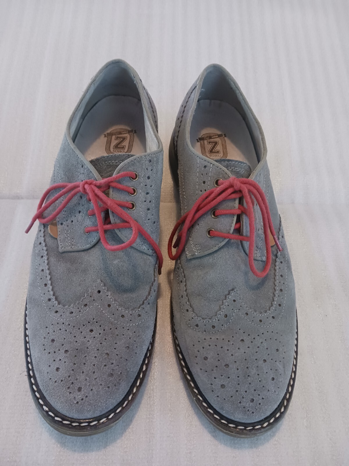 SAOLA Scarpe eleganti Oxford Zigi Soho da uomo grigio pelle scamosciata. Taglia 8 5.