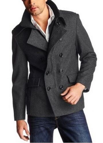 In Puncto Caban Gr.56 Grau Herren Kurz-Mantel Jacke Wolle Winter Herbst Neu - Bild 1 von 2