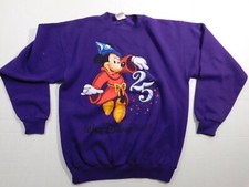 Vtg 90's DISNEY WORLD Crewneck Sweater Purple Size Medium Mickey Mouse USA Made