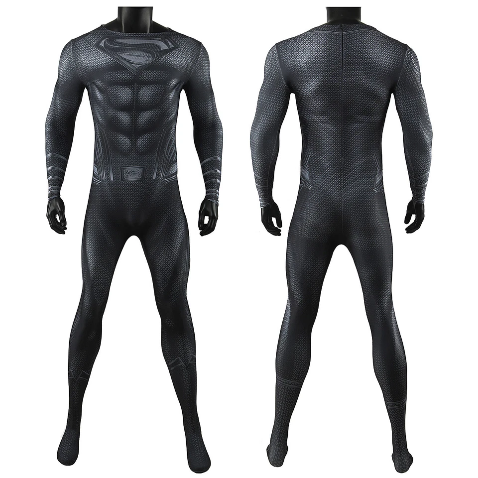 Nuevo Mono Negro Superman Cosplay Músculo Adulto Niños Body Disfraz Halloween Foto 4 de 4