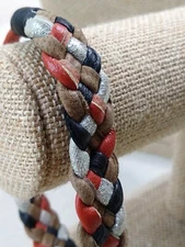 Vintage Artificial  Leather Braided Bracelet or Anklet - 10" - Brown