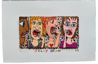 James Rizzi 3D Hand Signed Original JELLY BEAN 1989 PoP ART Candy