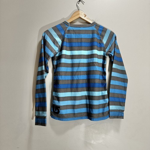 Burton Dry Ride Boys 10 / 12 Blue Shirt Base Layer Ski Snowboard Thumb Holes - Picture 2 of 9