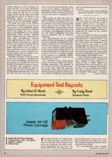 Astatic - 1M-10E Phono Cartridge - Full Original Test Report - 1982