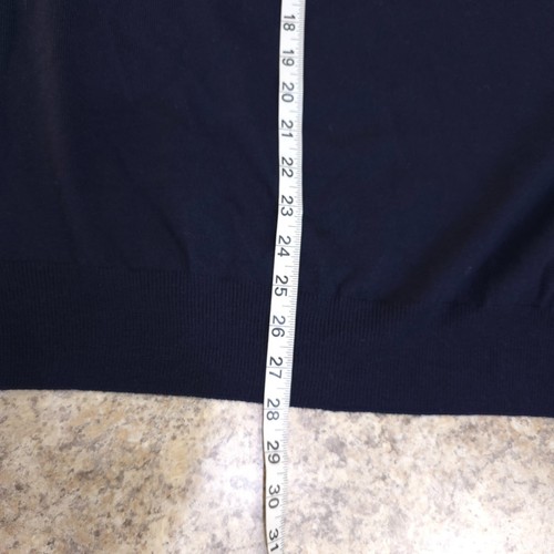 Pullover Peter Millar Capa Base Lana Merino Para Hombres XLarge Azul 1/4 Cremallera Golf Sólido - Imagen 4 de 14