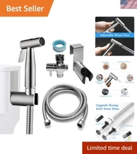 Ikaufen Adjustable Handheld Bidet Sprayer - Stainless Steel for Elevated Hygiene