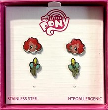 MY LITTLE PONY PINKIE PIE AND CUTIE MARKS SURGICAL STAINLESS STEEL EARRINGS SET