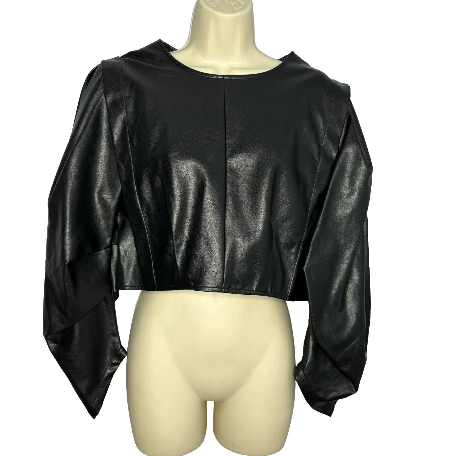 Faux Leather Regular Size M Tops for Women