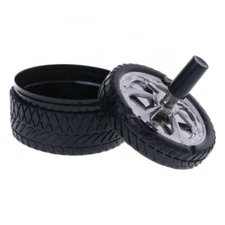 Round Push Down Cigarette Tire Shaped Ashtray Spinning Tray Portable
