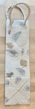 GORGEOUS HANDMADE TEXTURED MULBERRY PAPER LEAVES & PETAL BOTTLE BAG 12 x 4 x 4