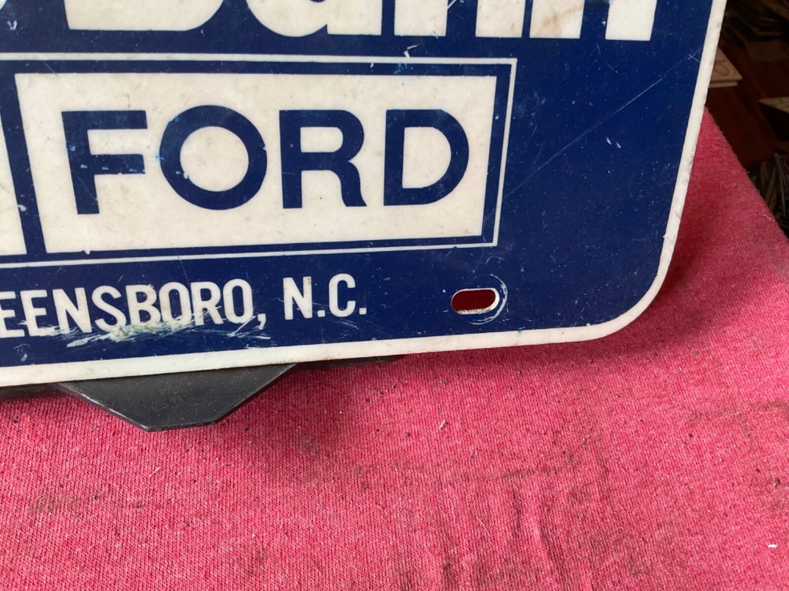 Dealership License Plate Bob Dunn Ford Greensboro NC Vintage Plastic eBay