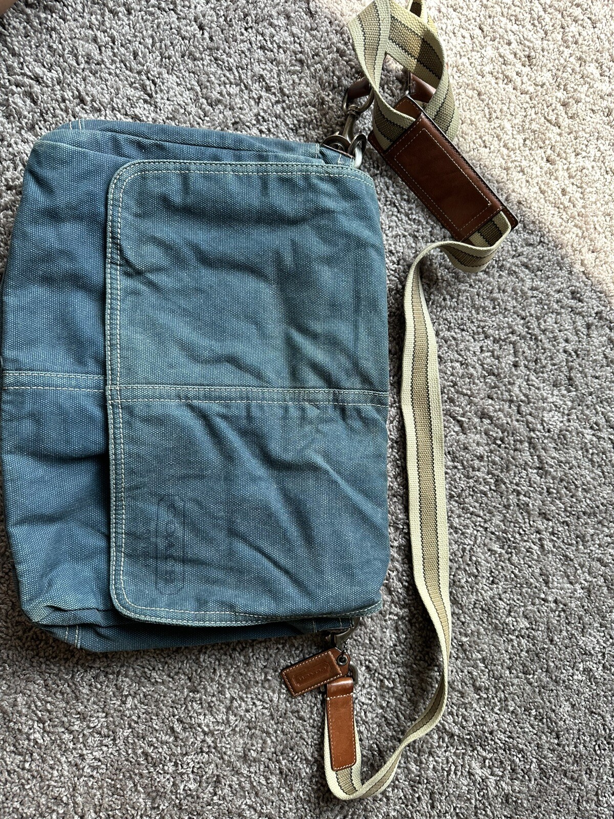 Coach Denim Messenger Laptop Bag Mens Women Blue Vi… Gem