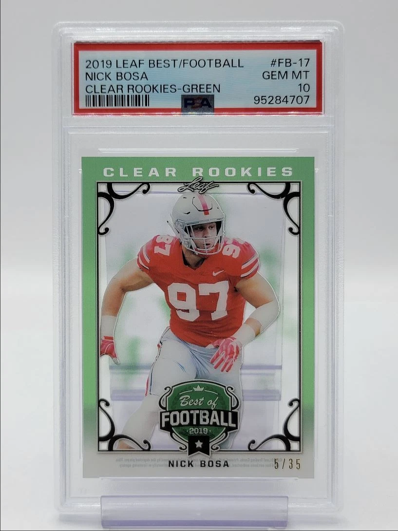 Nick Bosa Leaf Best of Football Clear Rookies #FB17 Green