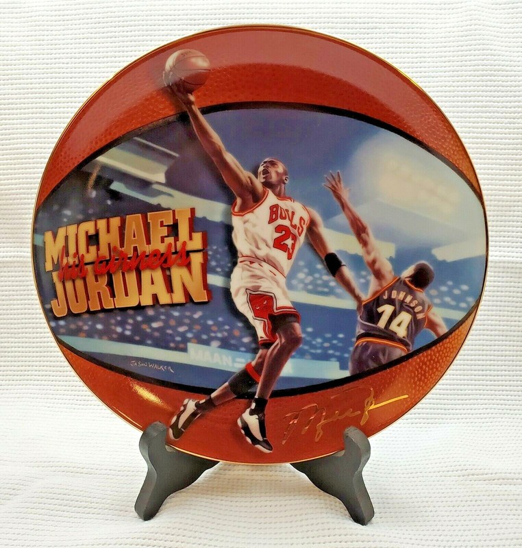 1998 Michael Jordan Plate His Airness Collection 5 Time NBA MVP Bradford Exchang