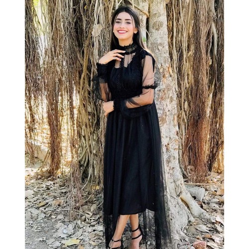 Black Net Long Maxi dress, net dress 