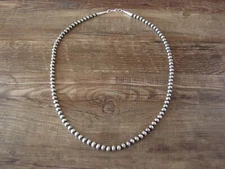 Native American Sterling Silver 20" Navajo Pearl Necklace by I. John