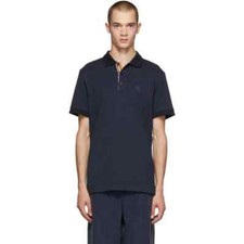 Men Burberry Navy Hartford Polo Shirt Casual Pullover Size M US40