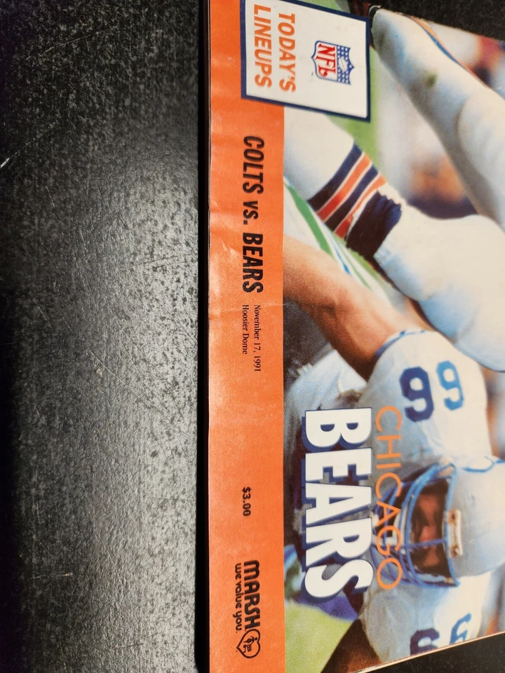 November 17, 1991 Indianapolis Colts Vs. Chicago Bears GameDay Program - Image 2 of 4
