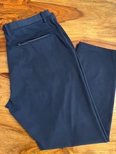 Uniqlo Mens Dark Navy Blue Dress Pants XL Slim Fit Stretch Drawstring