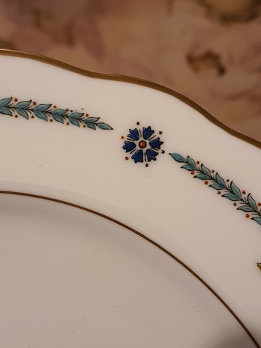 Par de placas pintadas a mano de carbón vintage con arcos y guirnaldas - Imagen 8 de 10