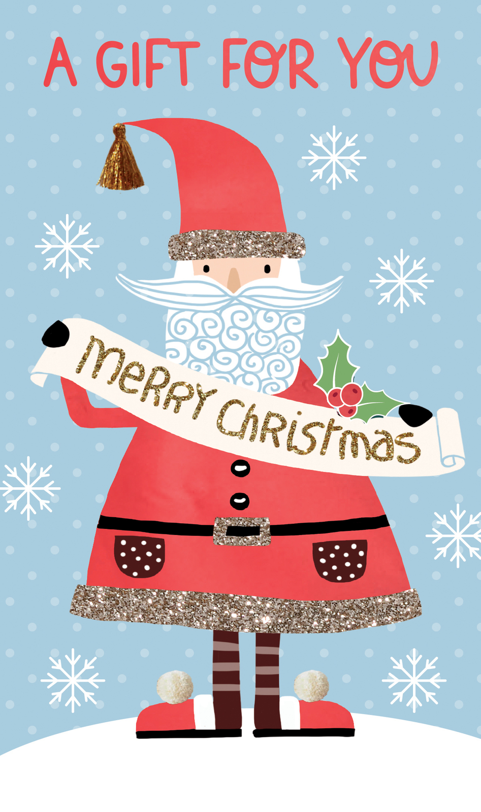 A Gift For You Santa Christmas Money Wallet Gift Card Xmas Moneyholder Cards