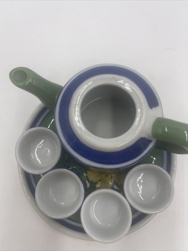 April Cornell Blueberry Design Mini Porcelain Play Tea Set Teapot 4 Cups Plate - Picture 2 of 8