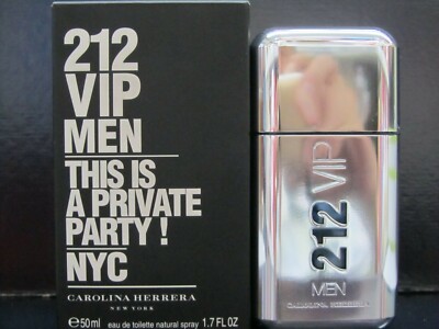 212 VIP Men by Carolina Herrera 1.7 oz Eau de Toilette Spray New In Box SEALED