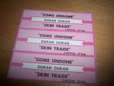 3 Duran Duran Come Undone / Skin Trade Jukebox Title Strips