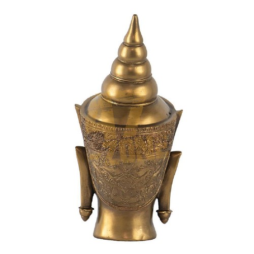 Polyresin Buddha Statue Head Bronze Indoor Outdoor Tabletop Home Decor - Picture 8 of 9