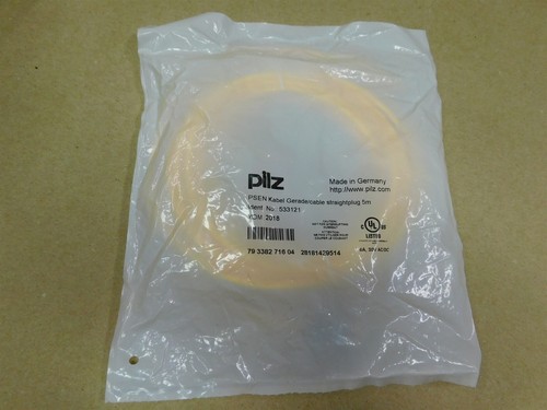Pilz 533121 straightplug 5m. Cable 5 m, connector female M8, 4-pin NEW