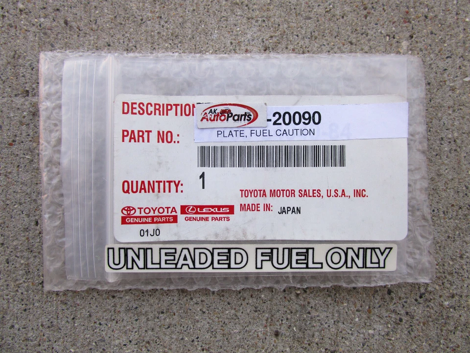 SE ADAPTA A: 81 - 84 TOYOTA STARLET COMBUSTIBLE SIN PLOMO SOLO CALCOMANÍA PEGATINA FABRICANTE DE EQUIPOS ORIGINALES NUEVO Foto 2 de 3