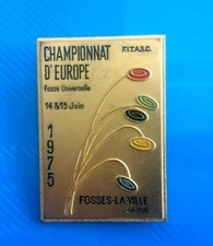 #1727# Nice 1975 European Championship Fosse la Ville Brooch Badge