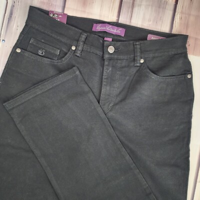 Gloria Vanderbilt Amanda Jeans Size 8 Average Black Slimming Stretch Tapered