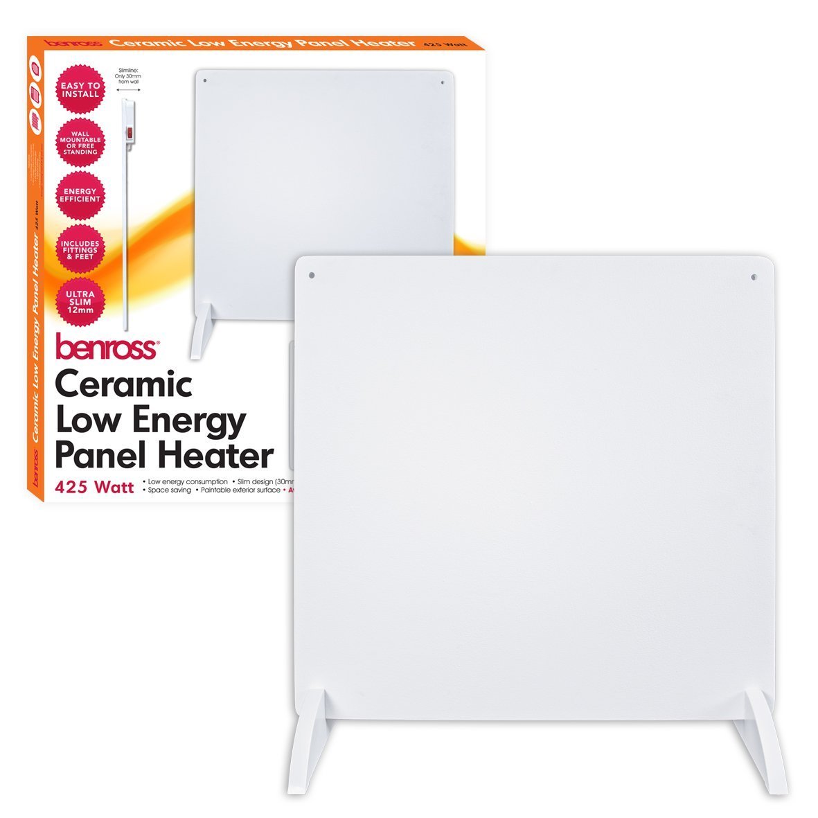 Electric Heater Paintable Panel Heater NETTA 550W Wall Mounted